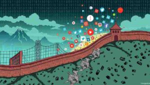 Satirical map showing Chinese influence operations targeting Japan and other nations